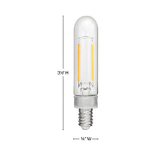 Load image into Gallery viewer, Lumiglo 120V 2W Candelabra Base LED Bulb - line drawing.
