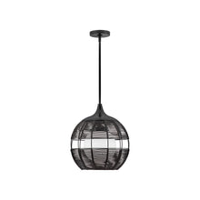 Load image into Gallery viewer, Maddox Orb Outdoor Pendant Light in Black (Small).
