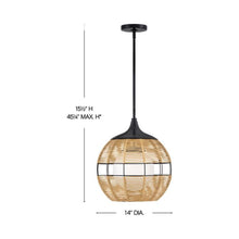 Load image into Gallery viewer, Orb Outdoor Pendant Light - line drawing.
