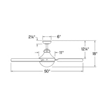 Load image into Gallery viewer, Oliver LED Ceiling Fan - line drawing.

