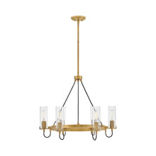Load image into Gallery viewer, Ryden Chandelier in Heritage Brass.
