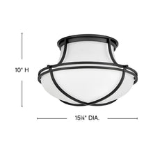 Load image into Gallery viewer, Saddler Flush Mount Ceiling Light - line drawing.
