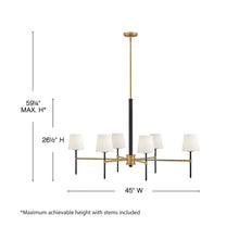 Load image into Gallery viewer, Saunders Linear Chandelier - line drawing.
