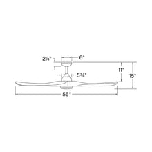Load image into Gallery viewer, Swell LED Ceiling Fan - line drawing.
