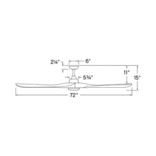 Load image into Gallery viewer, Swell LED Ceiling Fan - line drawing.

