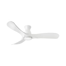 Load image into Gallery viewer, Swell LED Flush Mount Ceiling Fan in Matte White.
