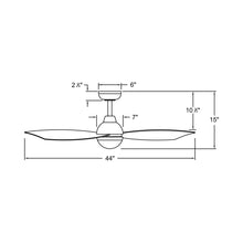 Load image into Gallery viewer, Una LED Ceiling Fan - line drawing.
