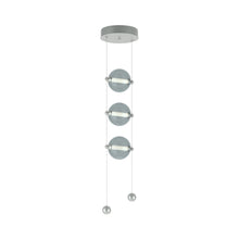 Load image into Gallery viewer, Abacus 3-Light LED Pendant Light in Vintage Platinum (Cool Grey Glass).
