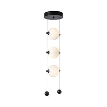 Load image into Gallery viewer, Abacus 3-Light LED Pendant Light in Black (Opal Glass).

