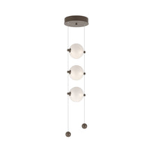 Load image into Gallery viewer, Abacus 3-Light LED Pendant Light in Bronze (Opal Glass).
