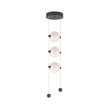 Load image into Gallery viewer, Abacus 3-Light LED Pendant Light in Natural Iron (Opal Glass).

