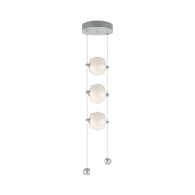 Load image into Gallery viewer, Abacus 3-Light LED Pendant Light in Vintage Platinum (Opal Glass).
