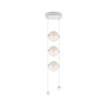 Load image into Gallery viewer, Abacus 3-Light LED Pendant Light in White (Opal Glass).
