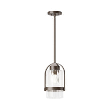 Load image into Gallery viewer, Alcove Outdoor Pendant Light in Coastal Bronze (Clear Glass).

