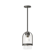 Load image into Gallery viewer, Alcove Outdoor Pendant Light in Natural Iron (Clear Glass).
