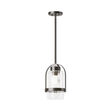 Load image into Gallery viewer, Alcove Outdoor Pendant Light in Coastal Black (Clear Glass).
