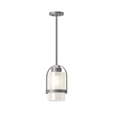 Load image into Gallery viewer, Alcove Outdoor Pendant Light in Coastal Burnished Steel (Frosted Glass).
