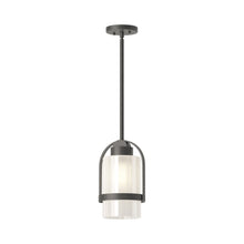 Load image into Gallery viewer, Alcove Outdoor Pendant Light in Natural Iron (Frosted Glass).
