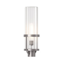 Load image into Gallery viewer, Alcove Outdoor Post Light in Coastal Burnished Steel (Clear Glass).
