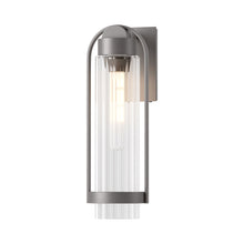 Load image into Gallery viewer, Alcove Outdoor Wall Light in Coastal Burnished Steel/Clear Glass (Medium).
