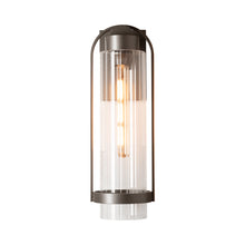 Load image into Gallery viewer, Alcove Outdoor Wall Light in Coastal Dark Smoke/Clear Glass (Medium).
