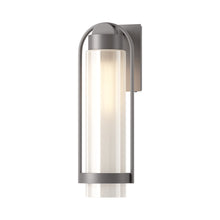 Load image into Gallery viewer, Alcove Outdoor Wall Light in Coastal Burnished Steel/Frosted Glass (Medium).
