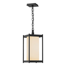 Load image into Gallery viewer, Cela Outdoor Lantern in Coastal Dark Smoke (Clear Glass/Medium).
