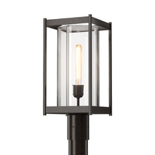 Load image into Gallery viewer, Cela Outdoor Post Light in Coastal Bronze (Clear Glass).
