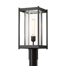 Load image into Gallery viewer, Cela Outdoor Post Light in Oil Rubbed Bronze (Clear Glass).

