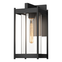 Load image into Gallery viewer, Cela Outdoor Wall Light in Coastal Black (Clear Glass/Medium).
