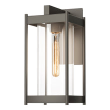 Load image into Gallery viewer, Cela Outdoor Wall Light in Coastal Dark Smoke (Clear Glass/Medium).
