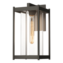 Load image into Gallery viewer, Cela Outdoor Wall Light in Coastal Dark Smoke (Clear Glass/Large).
