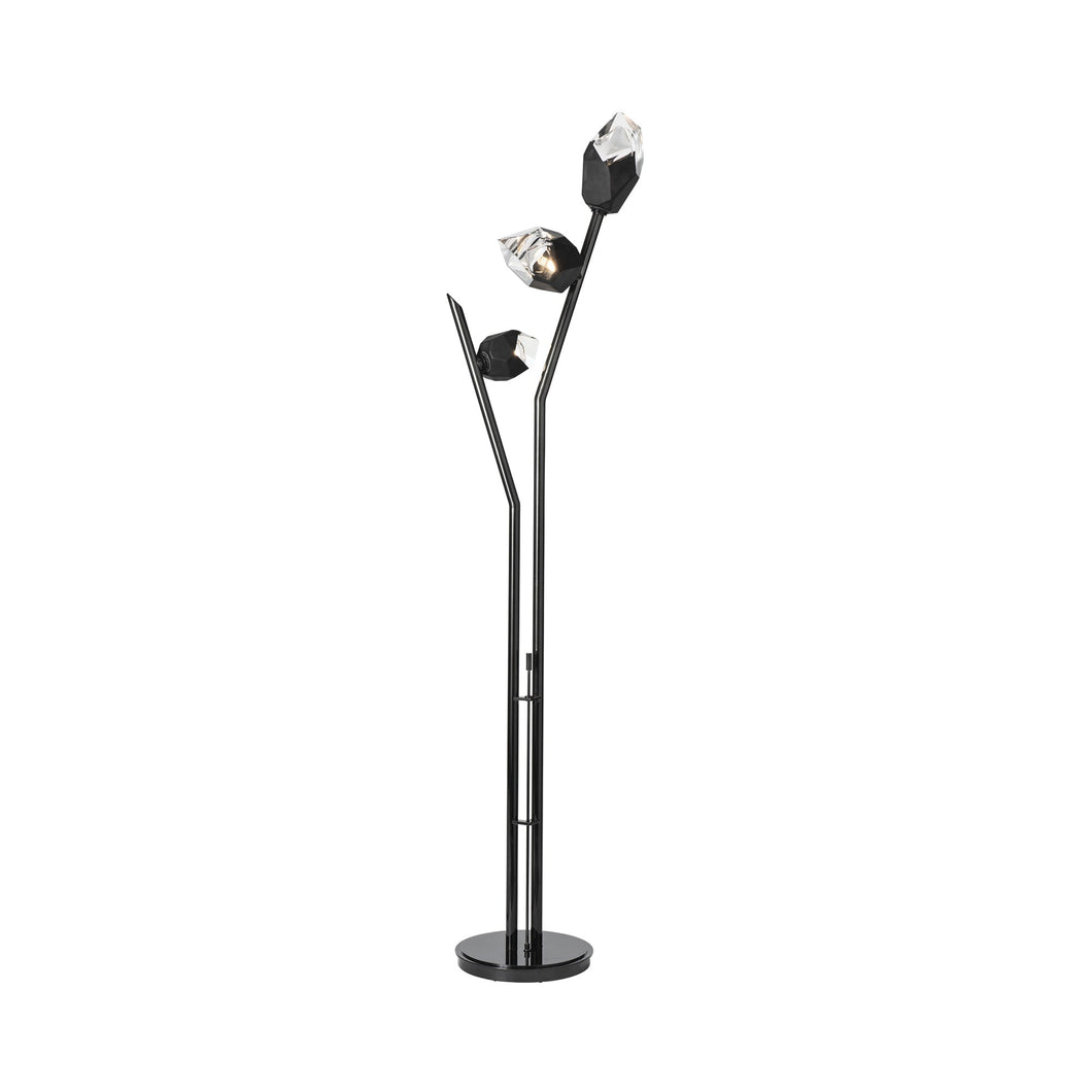 Chrysalis Floor Lamp in Ink/Matte Black Glass.