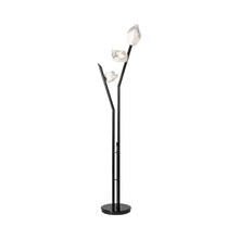 Load image into Gallery viewer, Chrysalis Floor Lamp in Ink/Matte White Glass.
