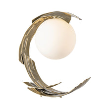 Load image into Gallery viewer, Crest Table Lamp in Modern Brass.
