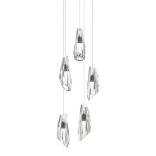 Load image into Gallery viewer, Luma Round Multi Light Pendant Light in Black (Long/5-Light).
