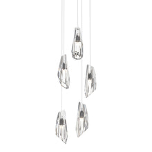 Load image into Gallery viewer, Luma Round Multi Light Pendant Light in Ink (Long/5-Light).
