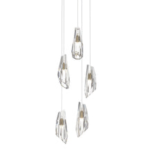 Load image into Gallery viewer, Luma Round Multi Light Pendant Light in Soft Gold (Long/5-Light).
