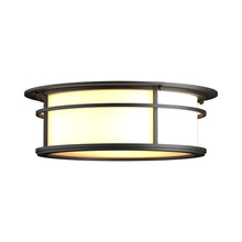 Load image into Gallery viewer, Province Outdoor Flush Mount Ceiling Light in Oil Rubbed Bronze.
