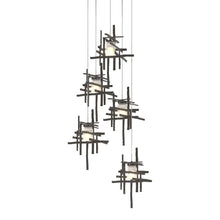 Load image into Gallery viewer, Tura Multi Light Pendant Light in Dark Smoke/Frosted Glass (Long/5-Light).
