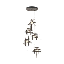 Load image into Gallery viewer, Tura Multi Light Pendant Light in Bronze/Frosted Glass (Standard/5-Light).
