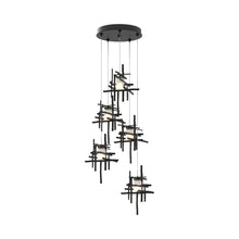 Load image into Gallery viewer, Tura Multi Light Pendant Light in Ink/Frosted Glass (Standard/5-Light).

