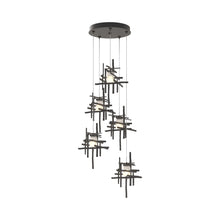 Load image into Gallery viewer, Tura Multi Light Pendant Light in Natural Iron/Frosted Glass (Standard/5-Light).

