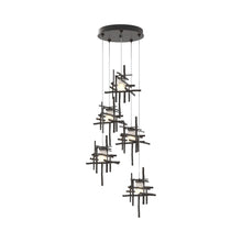 Load image into Gallery viewer, Tura Multi Light Pendant Light in Oil Rubbed Bronze/Frosted Glass (Standard/5-Light).
