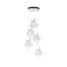 Load image into Gallery viewer, Tura Multi Light Pendant Light in White/Seeded Clear Glass (Standard/5-Light).
