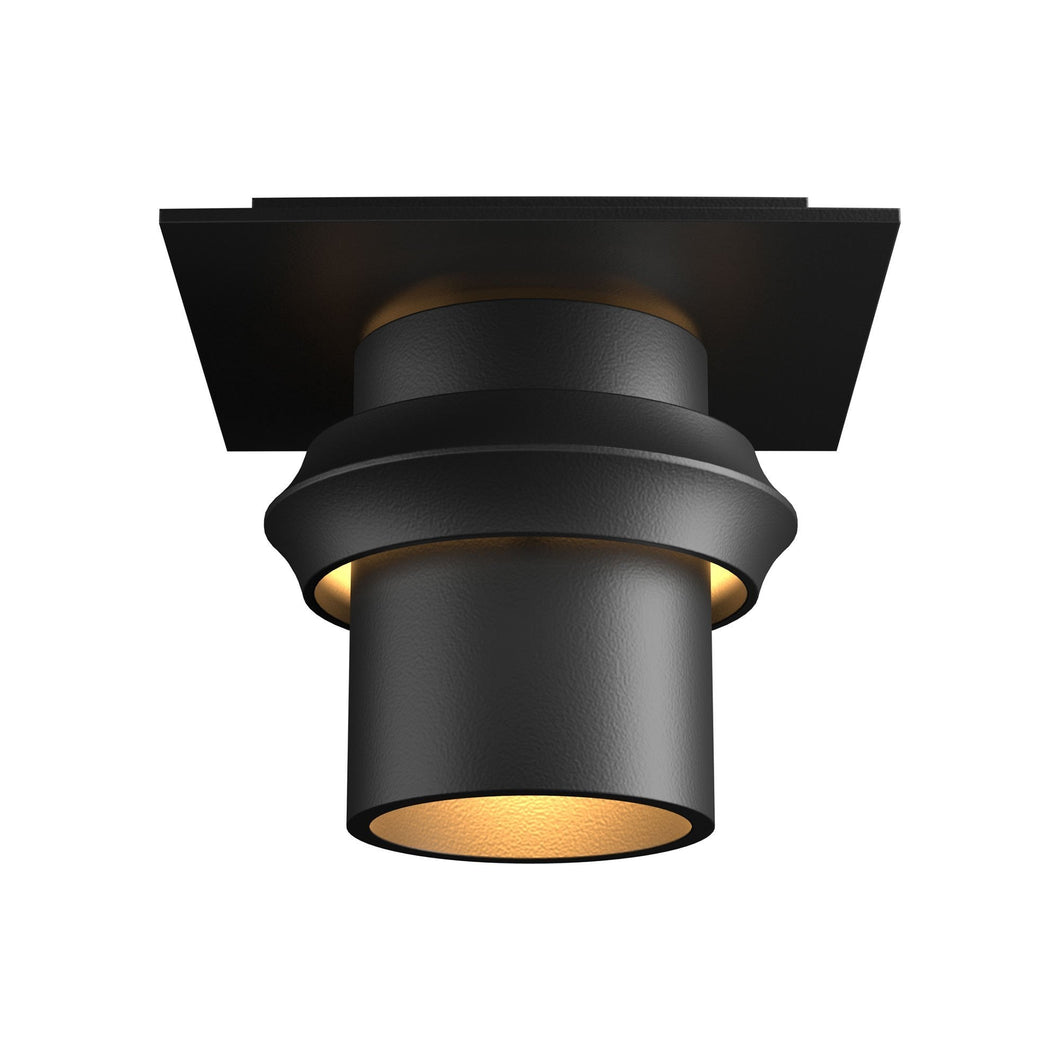 Twilight Outdoor Semi-Flush Mount Ceiling Light in Small/Incandescent/Coastal Black.