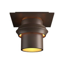Load image into Gallery viewer, Twilight Outdoor Semi-Flush Mount Ceiling Light in Small/Incandescent/Coastal Bronze.
