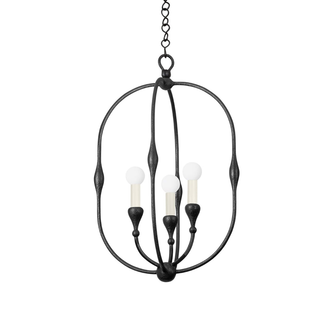 Baltic Pendant Light in Aged Iron (3-Light).