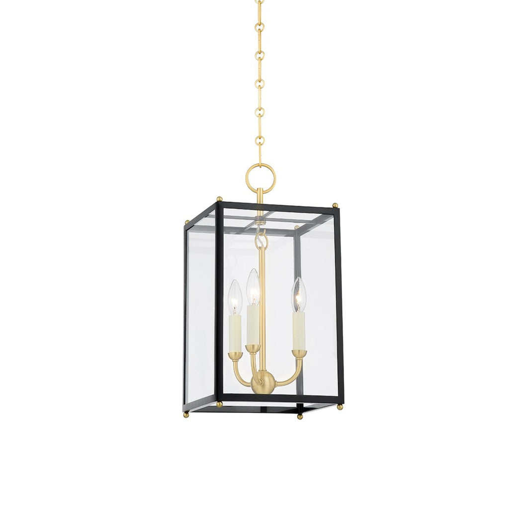 Chaselton Pendant Light in Aged Brass/Darkest Blue (3-Light).