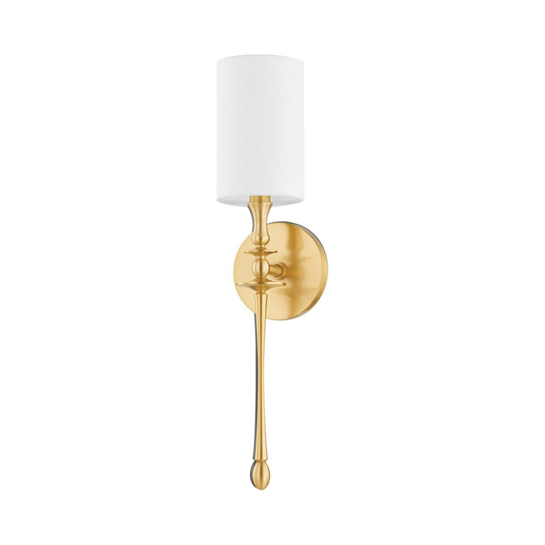 Guilford Wall Light in Aged Brass.